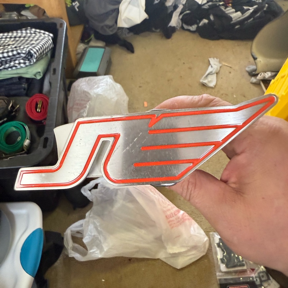 J.Lindeberg Silver and Winged Logo Emblem belt